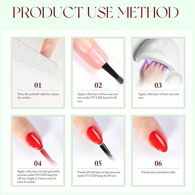 Double Rhythm Gel Polish 15ML Jelly Sheer Pastel Light Milky Color Pearl White Bottle 1 PC 0.5 OZ Full Size Nail Art Salon at Home (Dark Red-D1378)