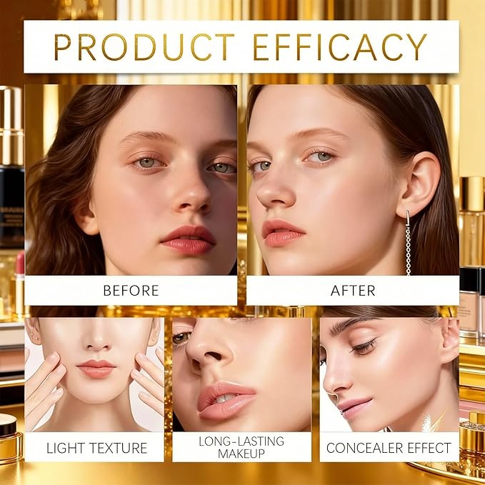 Foundation Cushion, 2026 New Mushroom Head Air Cushion Cc Cream Foundation, Bb Cream Foundations, Lifts and Moisturizes, Long-Lasting and Evens out Skin Texture (Natural color)