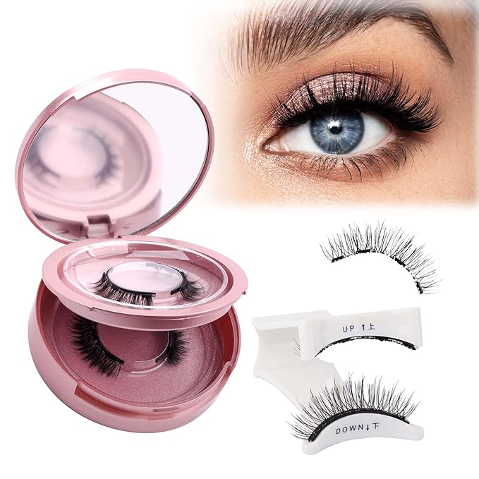 FADLASH 2 Pair Magnetic Lashes Natural Look Reusable Magnetic Eyelashes with Applicator No Glue Needed Wispy Lashes Soft Comfortable Eyelashes(B01)