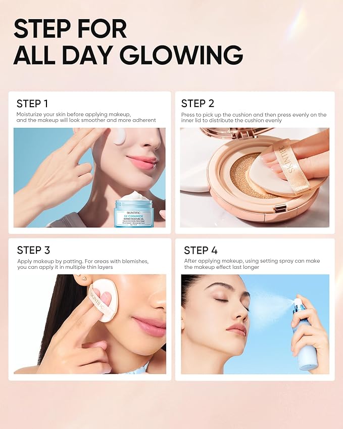 Full Coverage Cushion Foundation #04 Beige| Satin Glow Finish, Oil-Control & Waterproof, Buildable Tattoo Cover Cushion for All Skin Types