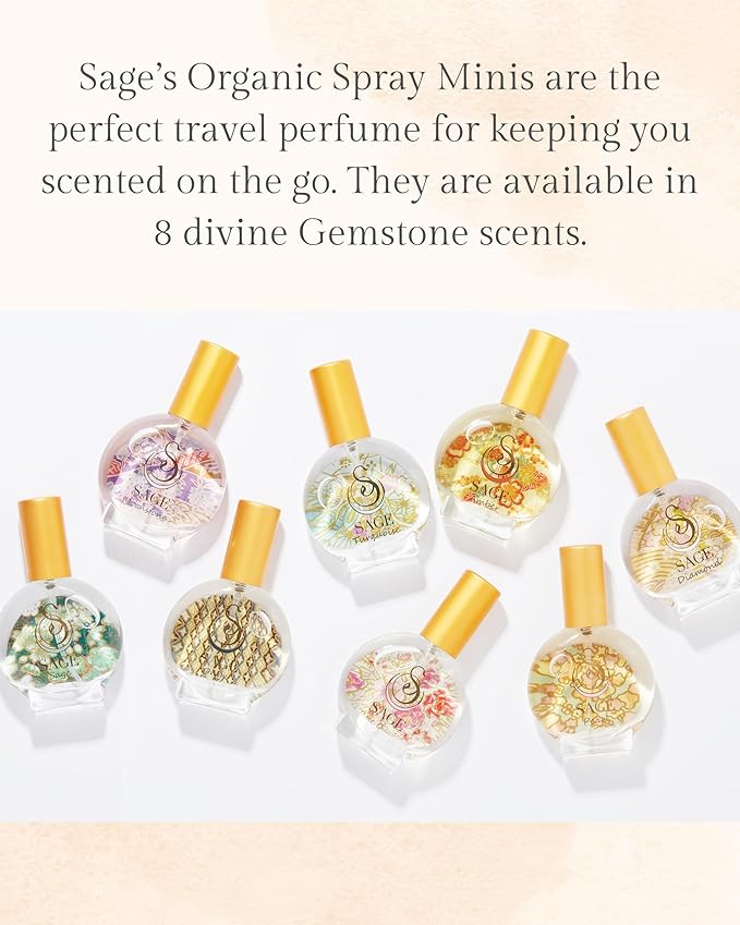 The Sage Lifestyle Sage Mini Spray, Cucumber, White Sage, Tonka Bean, Sweet Pea, Egyptian Musk, Perfume for Women, Long Lasting, Fragrance, Clean, Parfum, 1/2 oz, Travel Size, Mini Perfume for Women