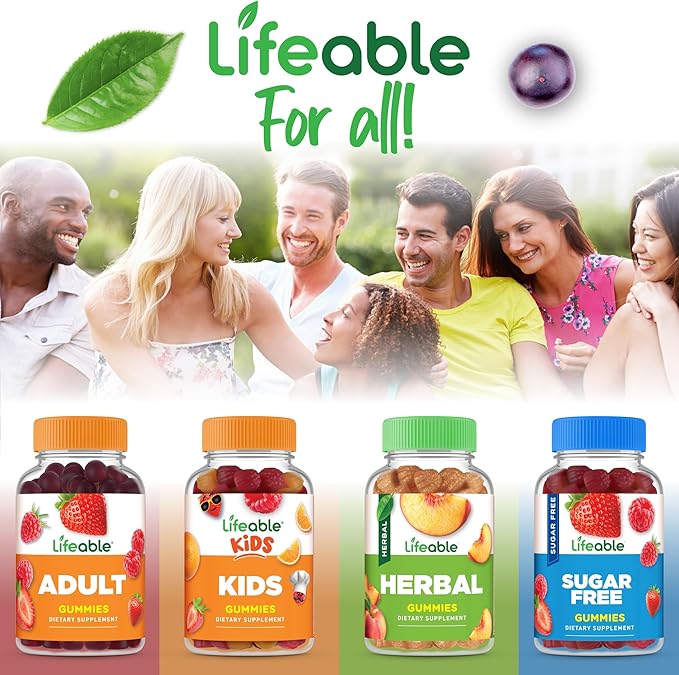 Lifeable Collagen Peptides Gummies 100mg | with 10000mcg Biotin | Great Tasting Biotin and Collagen Supplements | for Hair, Skin, and Nails | Collagen Gummies for Women, Men, Adults | 90 Gummies