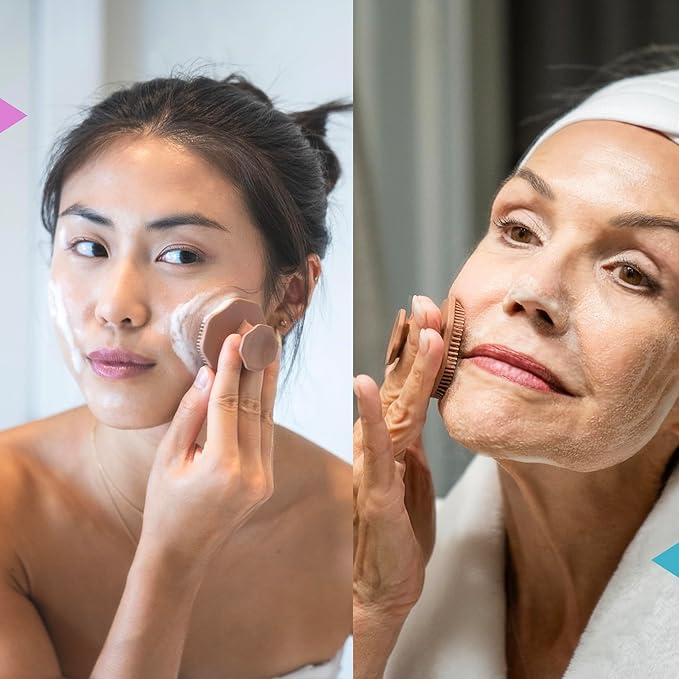 Fen Face Scrubber, Triangular Soft Bristle Silicone Facial Cleansing Brush | Manual Exfoliator for Deep Pore Wash and Cleaning | Food-Grade, Waterproof Skin Care Tool for Men, Women, All Skin Types