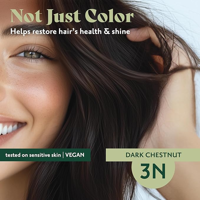 Herbatint Permanent Hair Dye - 3N Dark Chestnut - For Up To 100% Gray Coverage of Resistant Gray Hair - Ammonia-Free, Alcohol-Free & Vegan - Salon Influenced Hair color 5.75 fl oz (4 Pack)