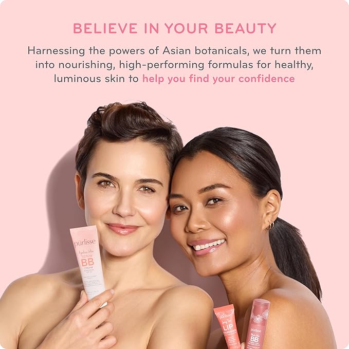 pūrlisse Perfect Glow BB Cream with SPF 30 - Matte Meets Dewy Finish - Enriched with Goji & Hawthorn Berry to Help Improve Skin Texture & Radiance - Medium Warm (1.4 oz)