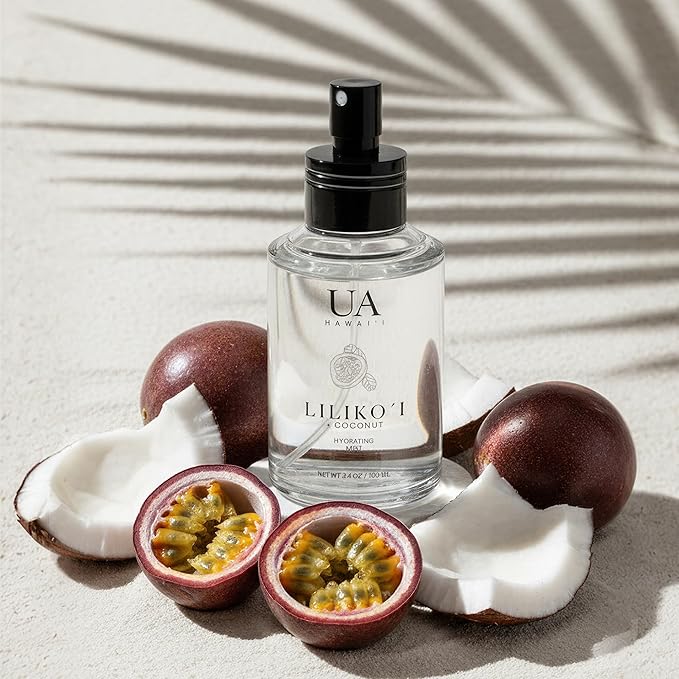Lilikoi Coconut Body and Hair Mist from Hawaii, Hair Perfume for a Light, Hydrating Refresh, Body Mist for Women and Men, Alcohol-Free, With Moisturizing Hyaluronic Acid & Glycerin, 3.4 oz