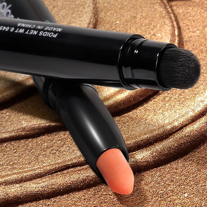 Longwear Cream Eye Shadow Sticks(38 Matte Dainty Caramel), Smudge-Proof, Waterproof Eyeshadow,Silky Formula Glitter With Makeup Brush,Nude Eyeshadow Stick