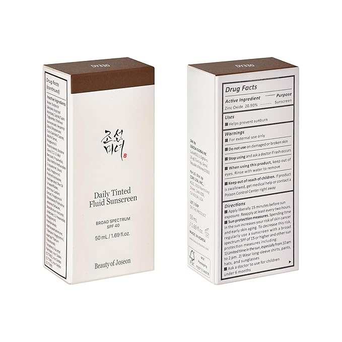 Beauty of Joseon Daily Tinted Fluid Sunscreen 12 Shades for Face Moisturizing Broad Spectrum SPF 40 Korean Skincare 50ml, 1.69 fl.oz #DY330