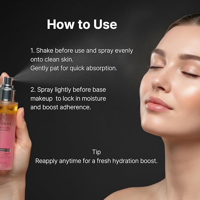 LICORNE Korean Salmon Vita Water Essence with PDRN – Hydrating Face Mist with Hyaluronic Acid, Niacinamide & Madecassoside – Lightweight K-Beauty Skincare – 100ml / 3.38 fl oz