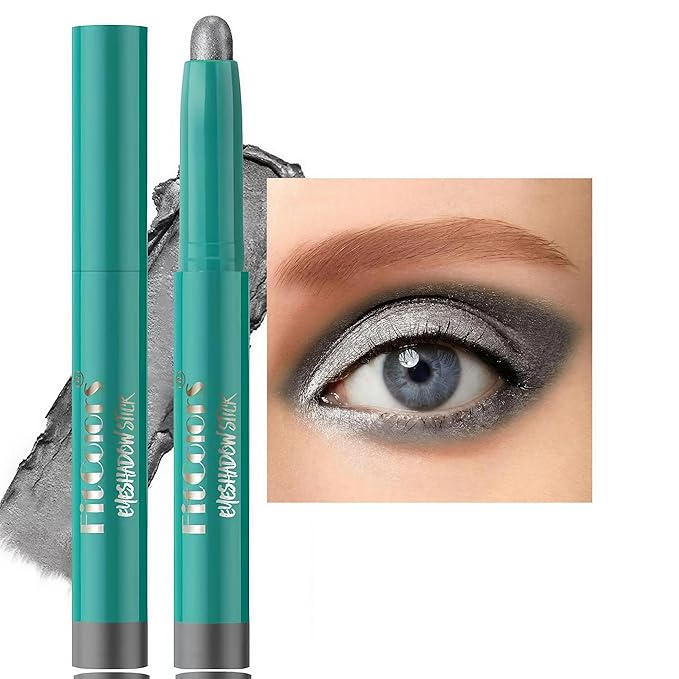 Eyeshadow Stick,eyeshadow pencil,Creamy Twist Up Pencil for Sensitive Eyes, Vegan & Non Toxic | Crease Proof, Long Lasting Makeup (Travel Size, Matte/Shimmer) Grey black # 05