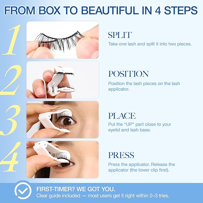 LASHVIEW Magnetic Eyelashes with Applicator Upgrade Soft Magnetic Eyelashes Natural Look Reusable No Glue or Eyeliner Needed Easy to Wear and Remove (RC01)
