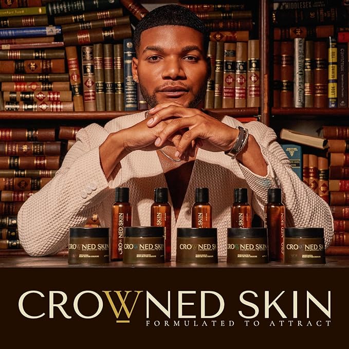 Crowned Skin Monarch Body Butter Cologne and Body Oil Cologne Bundle | New Moisturizing Formula | Skin Care Set with White Musk & Cedarwood Scent | Natural Shea & Mango Butters | All-Day Fragrance