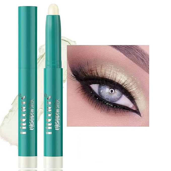 Eyeshadow Stick,eyeshadow pencil,Creamy Twist Up Pencil for Sensitive Eyes, Vegan & Non Toxic | Crease Proof, Long Lasting Makeup (Travel Size, Matte/Shimmer) Gold yellow # 06