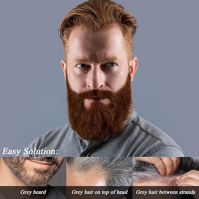 KGAJSGH Beard Touch-Up for Men, Instant Gray Hair Cover Stick, Built-In Comb for Seamless Blending, Cream Concealer, Quick Temporary Cover