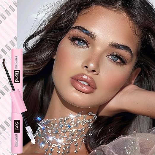 Mavphnee Lash Bond and Seal Brown Lash Glue Strong Hold Eyelashes Bond and Seal 72 Hours Long Lasting Eyelash Glue Waterproof Dark Brown Eyelash Adhesive for DIY Lash Extensions at Home