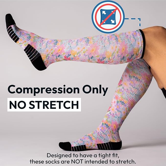 Viasox Compression Socks for Women and Men, Knee High Socks 12-15 mmhg Circulation Support for Flight, Travel, Daily