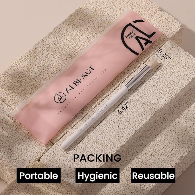 Tapered Eye Shadow Brush, Medium Powder Eyeshadow Blending Brush for Crease, Fluffy Eye Makeup Tool for Women and Girls (195 Pro Blender)