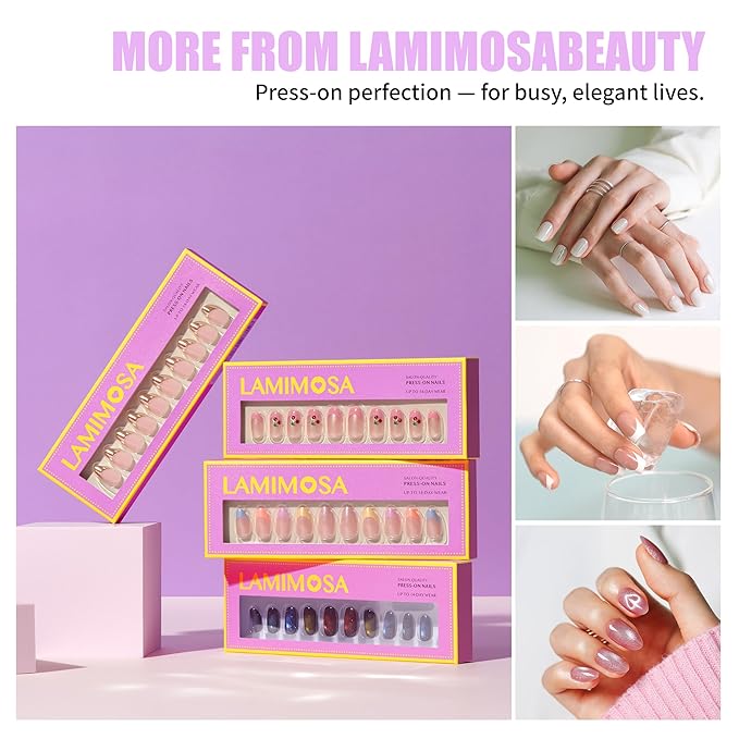 LAMIMOSA 32Pcs Clay Blush Press On Nails Short Square – Soft Gel Fake Nails in 16 Sizes, Mauve Glue on Nail kit, CLAY BLUSH