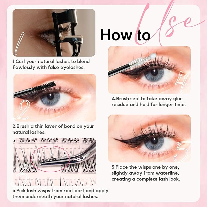 LA MAESII 120Pcs Clear Band Lash Clusters 10-14mm Natural Look Cluster Eyelashes C Curl Resuable Invisible Band Individual Cluster Lashes(22)