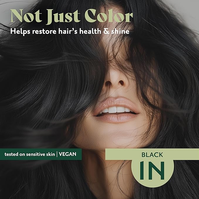 Herbatint Permanent Hair Dye - 1N Black - For Up To 100% Gray Coverage of Resistant Gray Hair - Ammonia-Free, Alcohol-Free & Vegan - Salon Influenced Hair color 5.75 fl oz (2 Pack)