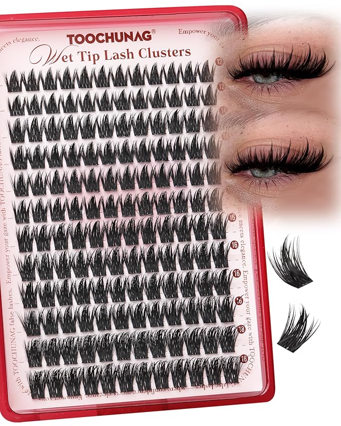 Manga Lash Clusters Anime Eyelash Clusters Volume Cluster Eyelash Extensions 12-18mm Thick Spiky Lashes Clusters 144pcs Cluster Lashes Individual DIY Lash Extension by TOOCHUNAG