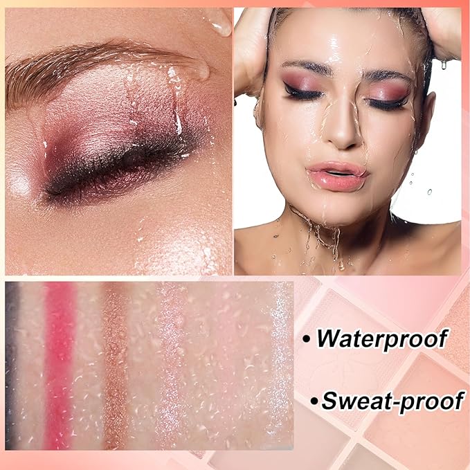 Boobeen 9 Colors Eyeshadow Palette - Matte and Shimmer Makeup, Highly Pigmented Creamy Eye Shadow Powder, Create a Neutral Eye Look, Long Wearing,Easy to Build Dramatic Glamour Looks