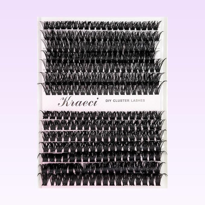 Kraeci Lash Extension DIY 280pcs Lash Clusters Eyelash Extension, 10-18mm 80D 100D Lash Tweezers for Self Use (No Kit)
