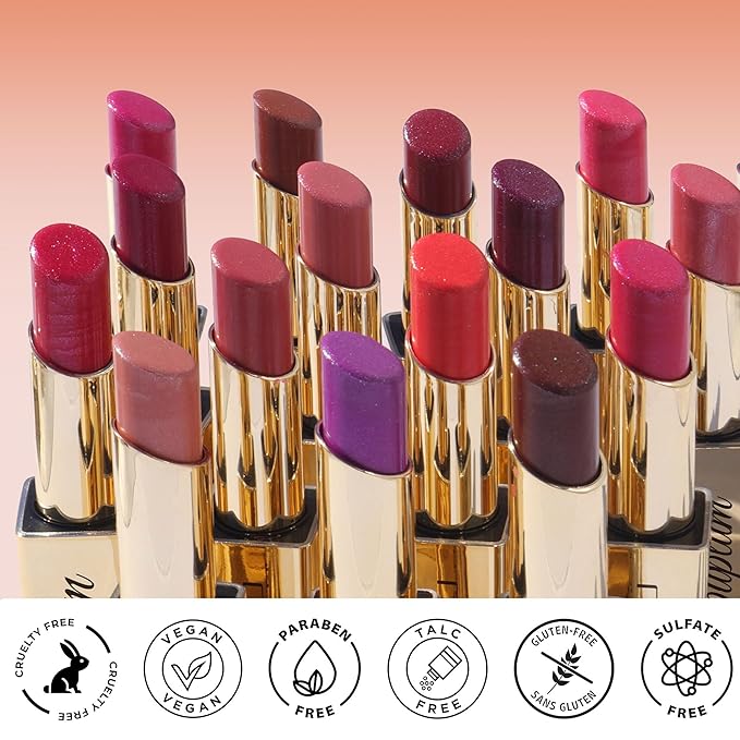 Nude Red Pink Lipstick Set for Women Shimmer Tinted Lip Balm Hydrating Moisturizing Lip Gloss Cruelty Free Lip Makeup, ZG107/108/109