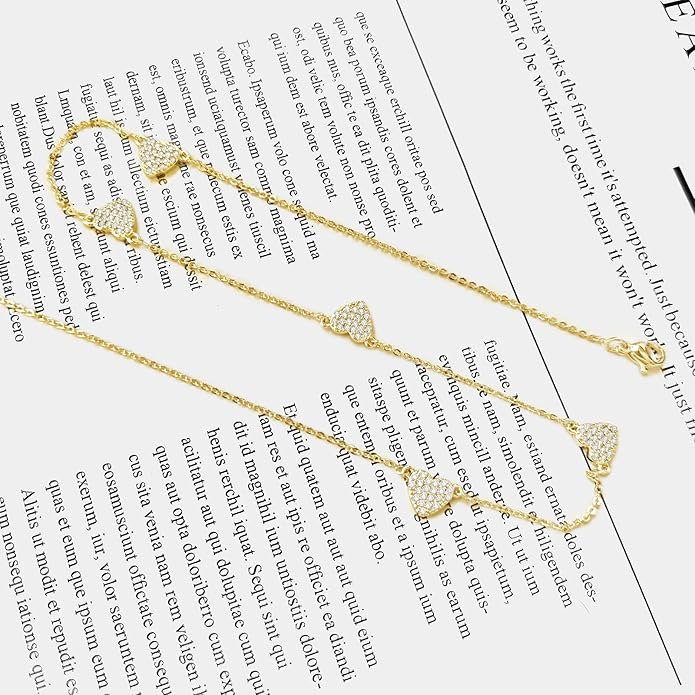 Airmb Cute Heart Necklace for Women Gold/Silver Plated Heart Pendant Choker Necklaces Tendy Love Heart Chain Necklace Dainty Gold/Silver Necklace Jewelry Gifts for Women