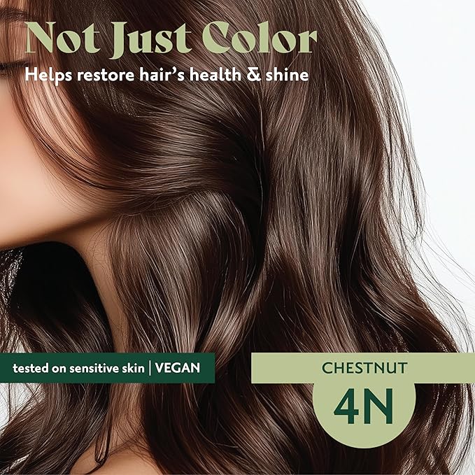 Herbatint Permanent Hair Dye For Women - 4N Chestnut - For Up To 100% Gray Coverage of Resistant Gray Hair - Ammonia-Free, Alcohol-Free & Vegan - Salon Influenced Hair color 5.75 fl oz