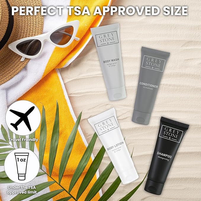 LodgMate Grey Stone Hotel Shampoo Tubes, Travel Size Bulk Amenities, 1 oz, Case of 150