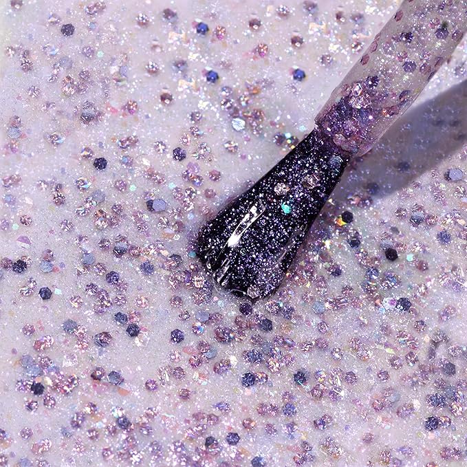 LONDONTOWN lakur Nail Polish - Chip-Resistant, Non-Toxic, Conditions & Hydrates Nails | Shimmery Holographic Purple, Grape Fizz, .40 fl oz