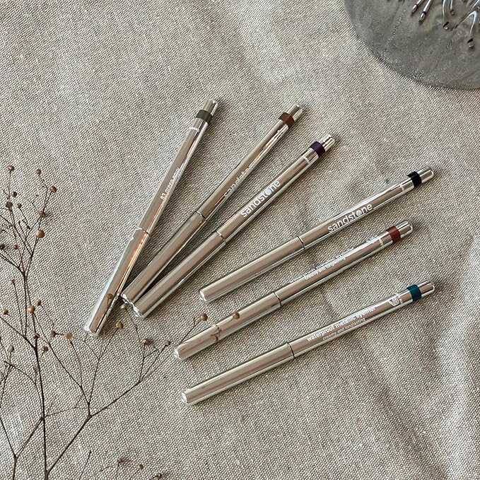 Sandstone Scandinavia Hypoallergenic Waterproof Eyeliner - Fragrance Free Metallic Eye liner - Vegan and Cruelty Free Eye Pencil - Eyeliner Pencil for Sensitive Eyes (Grey Stone)