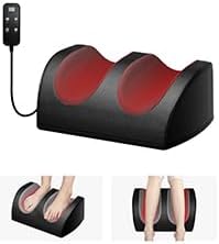 LINGTENG Foot Massager with Heat and Foot Massage, Electric Foot Massager with Cord Remote Control, Birthday Gifts for Mom and Dad (Black - Corded Electric)