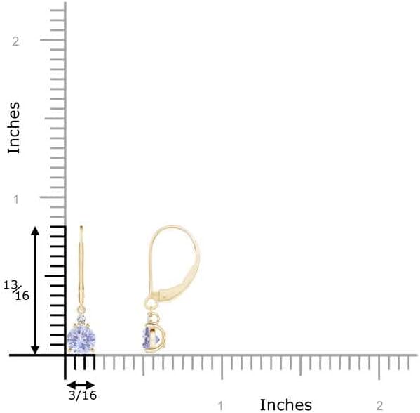 ANGARA Natural Tanzanite Earrings for Women | Tanzanite and Diamond Leverback Drop Earrings in 14K Solid Gold/Platinum | December Birthday, Anniversary, Gemstone Jewellery Gift