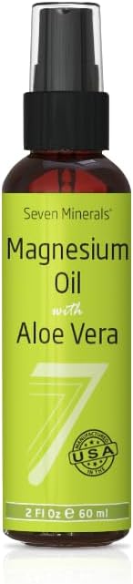 Seven Minerals Pure Magnesium Oil Spray - Pharmaceutical (USP) Grade, Highest Strength - Mined in The USA