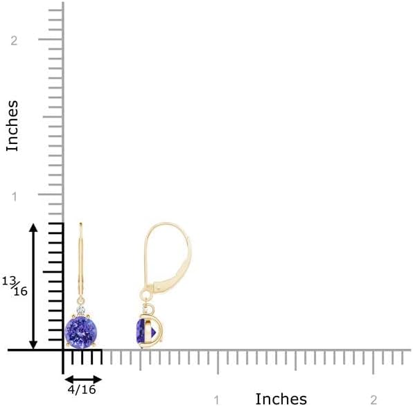 ANGARA Natural Tanzanite Earrings for Women | Tanzanite and Diamond Leverback Drop Earrings in 14K Solid Gold/Platinum | December Birthday, Anniversary, Gemstone Jewellery Gift
