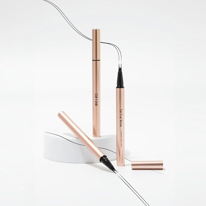 Oz Lab Beauty Tip The Wink Lower Lash Pen – Dual Ultra-Fine Tips, Waterproof Liquid Eyeliner and Brow Filler, Smudge-Proof, Quick-Drying, Black, 0.01 fl oz/0.4 ML