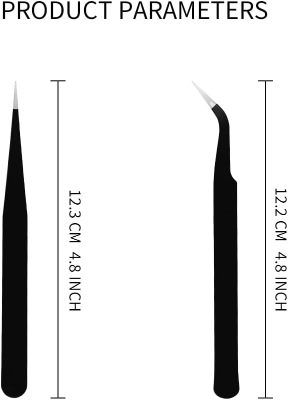 FIVETAS Lash Tweezers for Eyelash Extensions for Women Ingrown Hair Tweezers Pointed Precision Tweezers for Eyebrows & Ingrown Hair Removal
