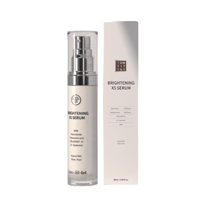 tom-tit-tot Brightening X5 Serum - Brightening and Anti-Wrinkle, Niacinamide, Tranexamic Acid and Melazero V2, Korean Premium Skin Care (50ml/1.69 fl oz)
