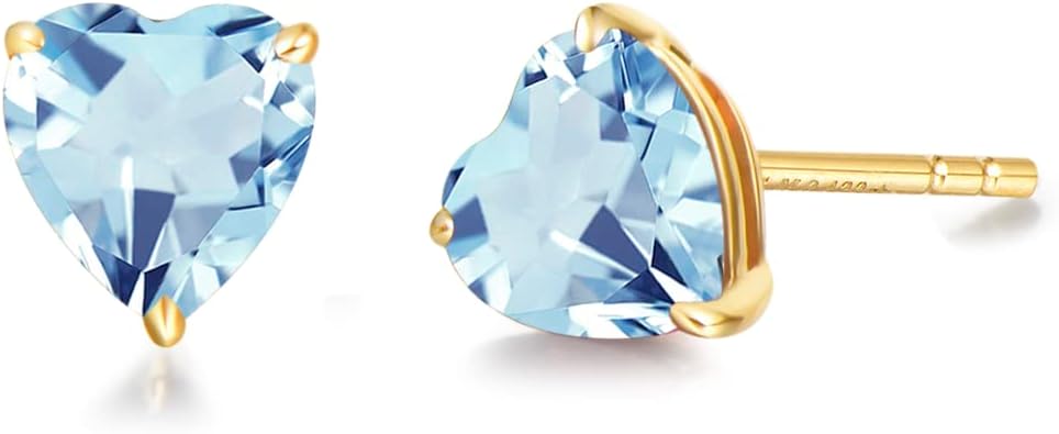 FANCIME 14k Solid Yellow Gold Stud Earrings Gemstone Prong Cluster Stud Earrings Fine Jewelry Gifts for Her Mom Women Wife