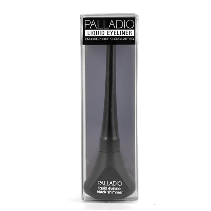 Palladio Liquid Eyeliner, Black Shimmer, Highly Pigmented, Waterproof, Smear-Proof, Includes Easy G Wand Applicator
