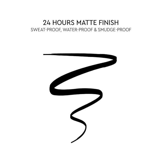 KIRO Soft-Matte Waterproof Eyeliner Pen – Carbon Black | Smudge-Proof, Vegan & Paraben-Free | High-Precision Liquid Eye Pen with Quick-Dry Formula | Intense Matte Finish | 24-Hour Stay | 1.1 ml