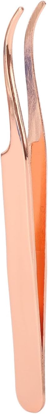 Eyelash Applicator Tool DIY Rose Gold Curved Lash Tweezer for Easy Lashes Application and Removal