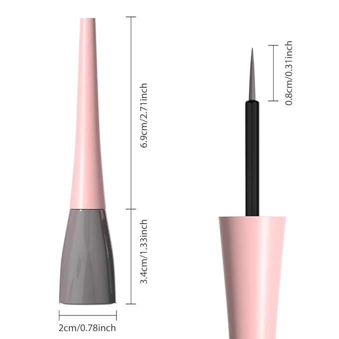evpct 1Pcs Grey Liquid Eyeliner Makeup Waterproof Grey Eye Liners for Women, Eyes Wing Eyeliner Stamps Shapes Colored Eyeliner delineador de ojos a prueba de agua contra el agua blanco para ojos