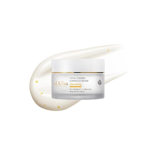 d'alba Piedmont Vita Toning capsule Cream, Deep Hydration Face Moisturizer, Glass Skin with Vita-Cera Oil Capsules, Deep Hydration Face Moisturizer (1.94 oz.)