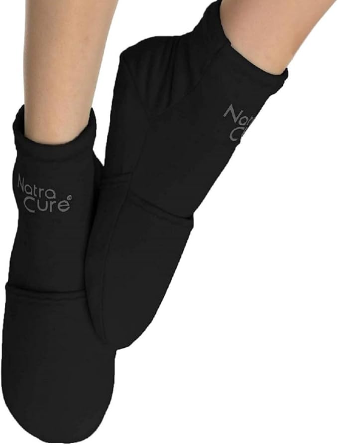 NatraCure Cold Therapy Socks - Reusable Gel Ice Frozen Slippers for Feet, Heels, Swelling, Edema, Arch, Chemotherapy, Arthritis, Neuropathy, Plantar Fasciitis, Post Partum Foot - Size: Large
