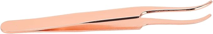 Eyelash Applicator Tool DIY Rose Gold Curved Lash Tweezer for Easy Lashes Application and Removal