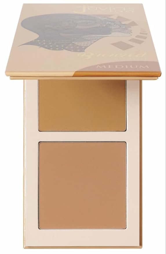 Juvia's Place Bronzed Duo Bronzer Medium - Soft Matte, Contour, Bronzer Pressed Powder, Long-Wearing & Buildable Bronzing Powder - Suitable for Medium Skin Tone
