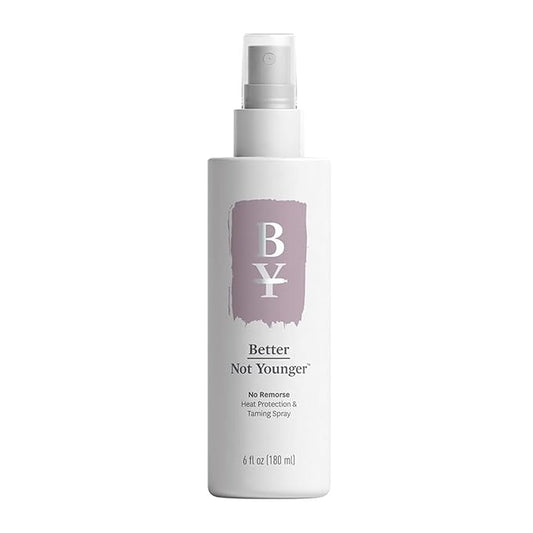 Better Not Younger Heat Protection & Taming Spray for Women Over 40-6oz – No Remorse Hair Mist with Vitamin E, Avocado & Argan Oils – Heat Protectant Spray that Protects, Smooths & Controls Frizz.